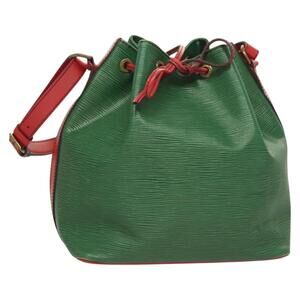 LOUIS VUITTON Epi Petit Noe Shoulder Bag Bicolor Green Red M44147
